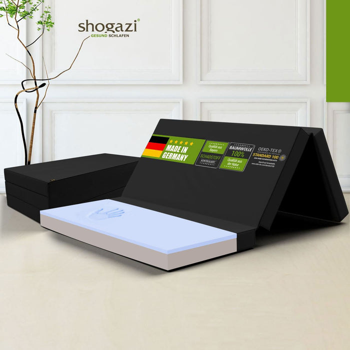 Klappmatratze 15 cm hoch - 90 x 200 cm - Anthrazit - Klappmatrratze - shogazi ®