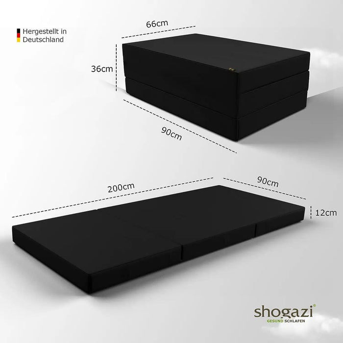 Faltmatratze 90x200 - LUXUS Klappmatratze - Anthrazit - Klappmatratze - shogazi ®