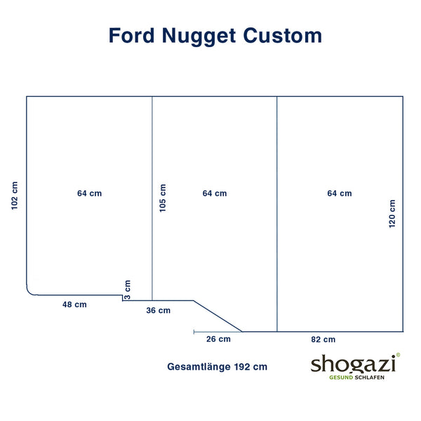Matelas Ford Nugget Maßzeichnung