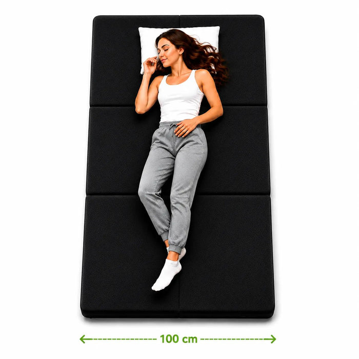 Gästematratze-klappbar - 100 x 190 cm - Anthrazit - Klappmatratze - shogazi ® #typ=groessenfoto;farbe=anthrazit;groesse=100x190;pos=2