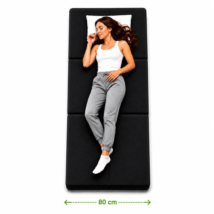 Gästematratze-klappbar - 80 x 200 cm - Anthrazit - Klappmatratze - shogazi ® #typ=groessenfoto;farbe=anthrazit;groesse=80x200;pos=2
