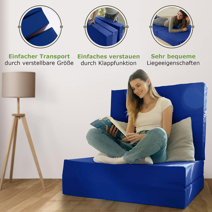 shogazi Klappmatratze 130x200 in Marineblau, Liegebreite im Größenvergleich #typ=groessenfoto;farbe=marineblau;groesse=130x200;pos=2