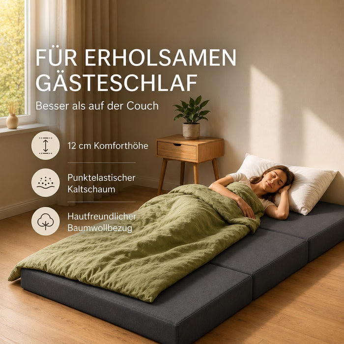 Klappmatratze 130x200 in Anthrazit als Gästebett und Sitzgelegenheit #typ=foto;farbe=anthrazit;bucket=gross;pos=4