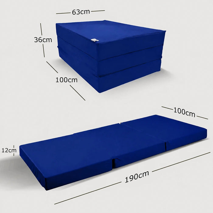 Klappmatratze – bequem schlafen statt Sofa - 100 x 190 cm - Marineblau - Klappmatratze - shogazi ® #typ=mass;farbe=marineblau;groesse=110x190