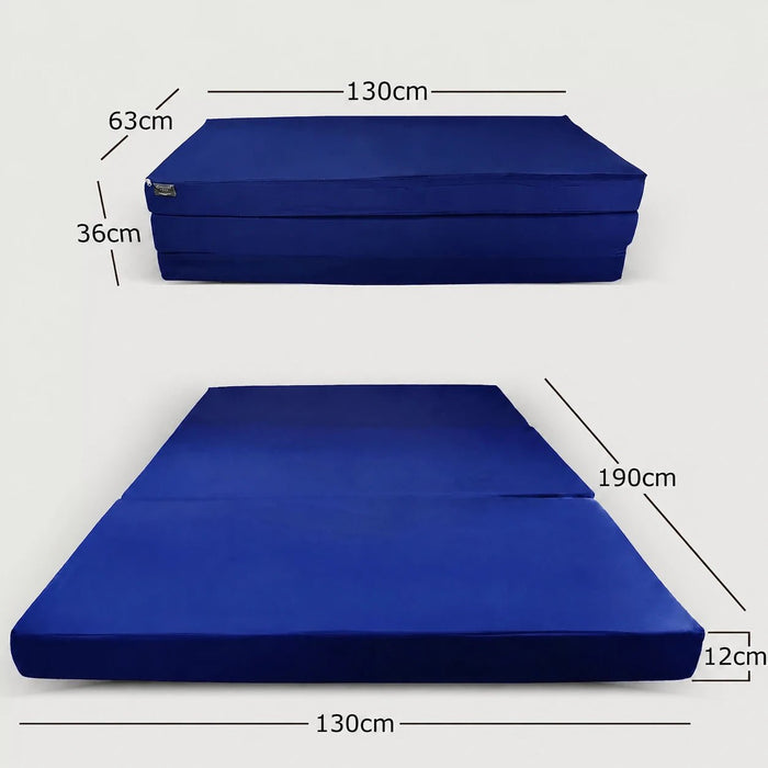 Klappmatratze – bequem schlafen statt Sofa - 130 x 190 cm - Marineblau - Klappmatratze - shogazi ® #typ=mass;farbe=marineblau;groesse=130x190