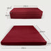 Masse der Klappmatratze 140x200 weinrot, Liegeflaeche und Faltmass #typ=mass;farbe=weinrot;groesse=140x200