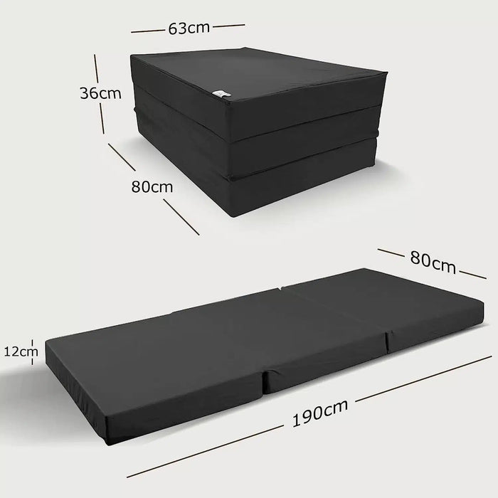 Klappmatratze – bequem schlafen statt Sofa - 80 x 190 cm - Anthrazit - Klappmatratze - shogazi ® #typ=mass;farbe=anthrazit;groesse=80x190