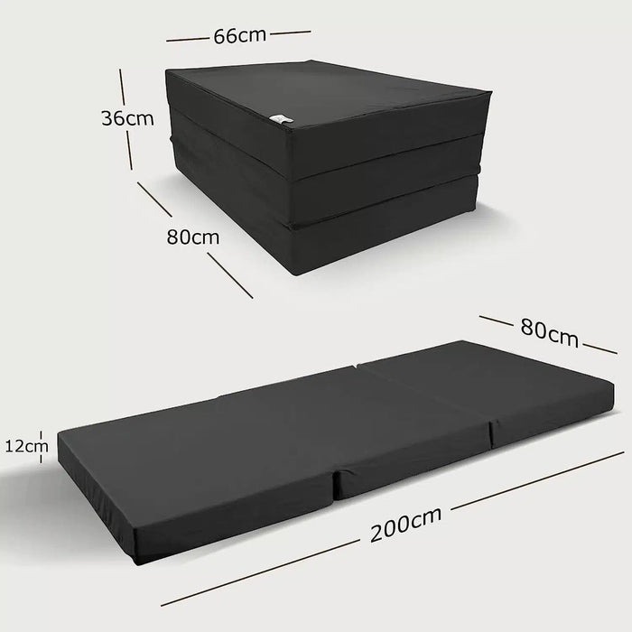 Klappmatratze – bequem schlafen statt Sofa - 80 x 200 cm - Anthrazit - Klappmatratze - shogazi ® #typ=mass;farbe=anthrazit;groesse=80x200