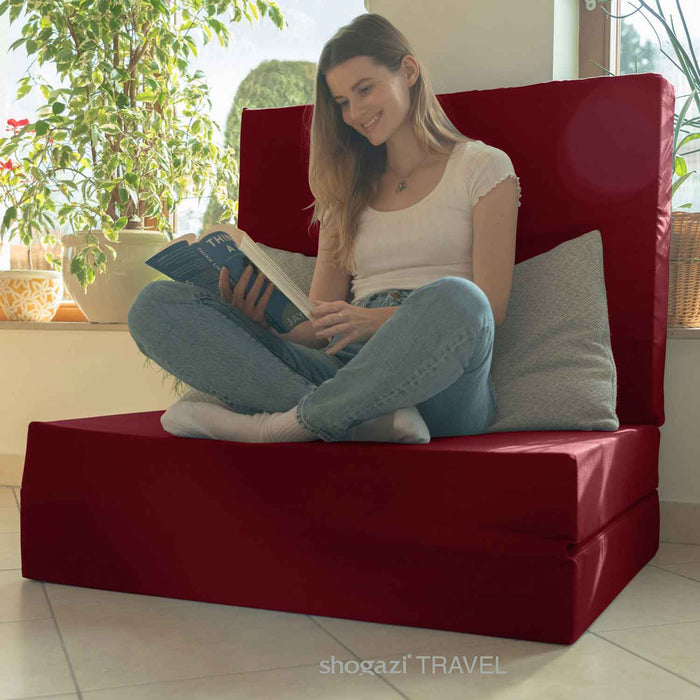 Klappmatratze – bequem schlafen statt Sofa - 90 x 200 cm - Weinrot - Klappmatratze - shogazi ®