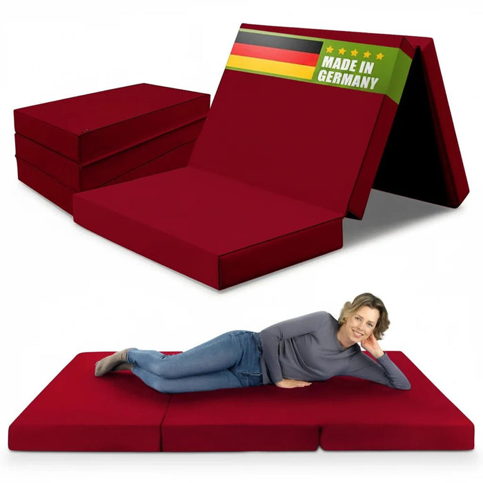 Klappmatratze - Luxus Faltmatratze - 110 x 190 cm - Weinrot - Klappmatratze - shogazi ® #typ=foto;farbe=weinrot;bucket=gross;pos=1