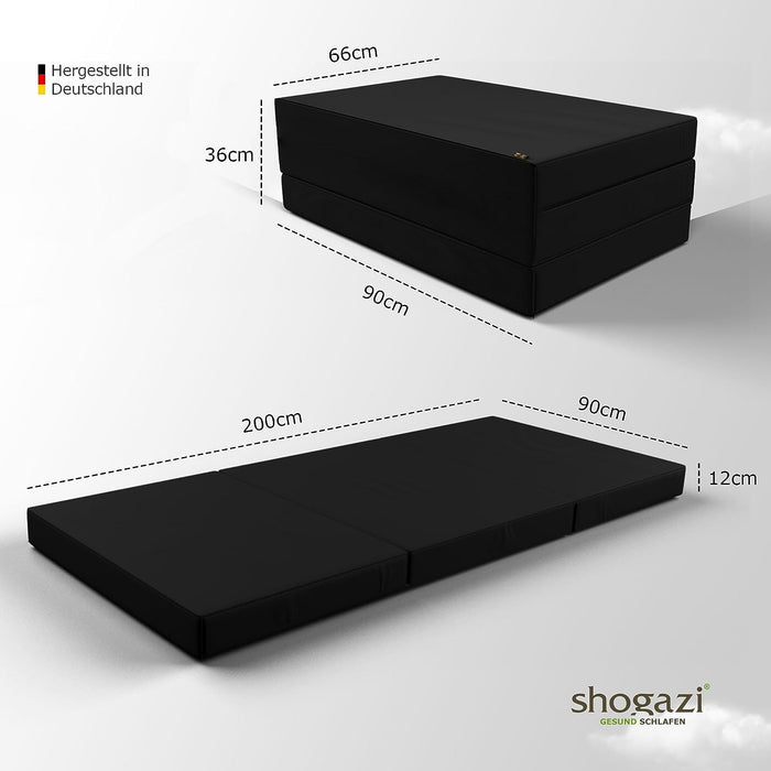 Klappmatratze - Luxus Faltmatratze - 90 x 200 cm - Anthrazit - Klappmatratze - shogazi ®