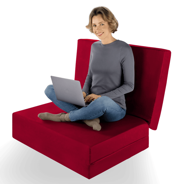 Klappmatratze - Luxus Faltmatratze - 90 x 200 cm - Weinrot - Klappmatrratze - shogazi ®