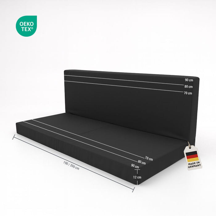 Schaumstoffsofa klappbar - 140 x 200 cm - Anthrazit - Schaumstoffsofa klappbar - shogazi ®