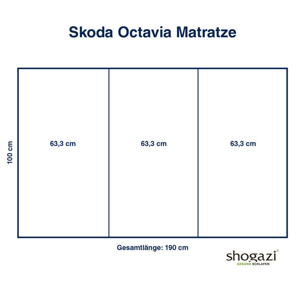 Matelas Skoda Octavia Maßzeichnung