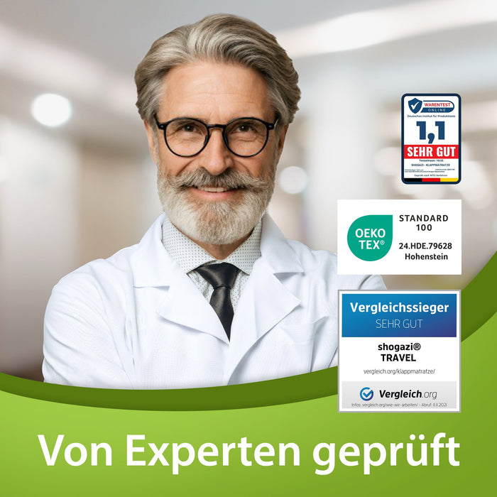 Von Experten geprüfte Qualität – OEKO-TEX® zertifiziert und Testsieger bei Vergleichssieger sowie Wahrentest. shogazi® Manufaktur mit Bewertung Sehr Gut.